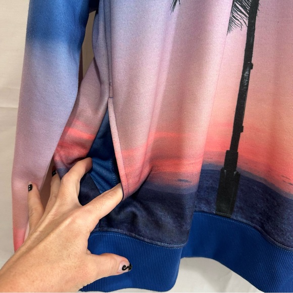 Wesc Unisex Sunset Palm Tree Long Sleeve Sweatshirt Hoodie M-Med/Wmns-L - Picture 5 of 7